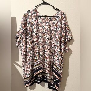 Loft Floral Print Women's Kimono Style Shawl